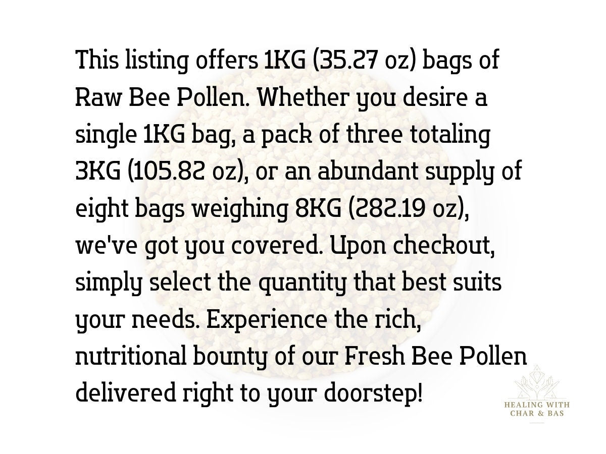 Raw Bee Pollen Organic Superfood - BIG BAGS