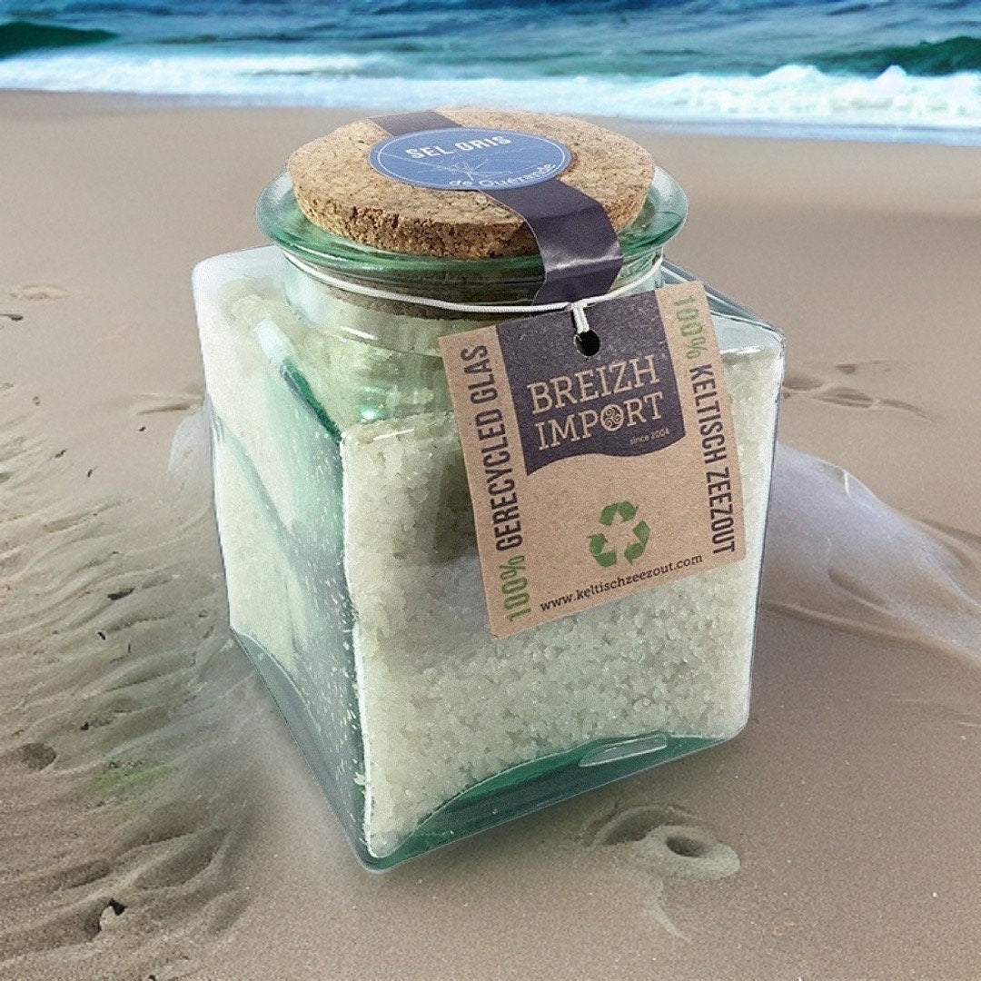 Celtic Salt Gift - 400g Glass Jar of Hand-Harvested French Salt from Guérande - Authentic Grey Celtic Salt - Optional Handwritten Card