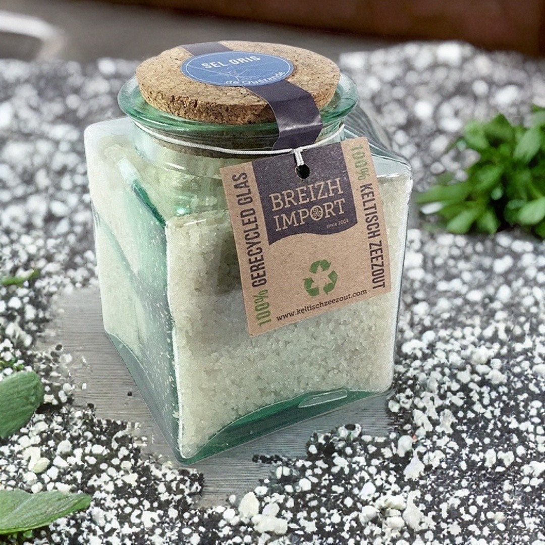 Celtic Salt Gift - 400g Glass Jar of Hand-Harvested French Salt from Guérande - Authentic Grey Celtic Salt - Optional Handwritten Card