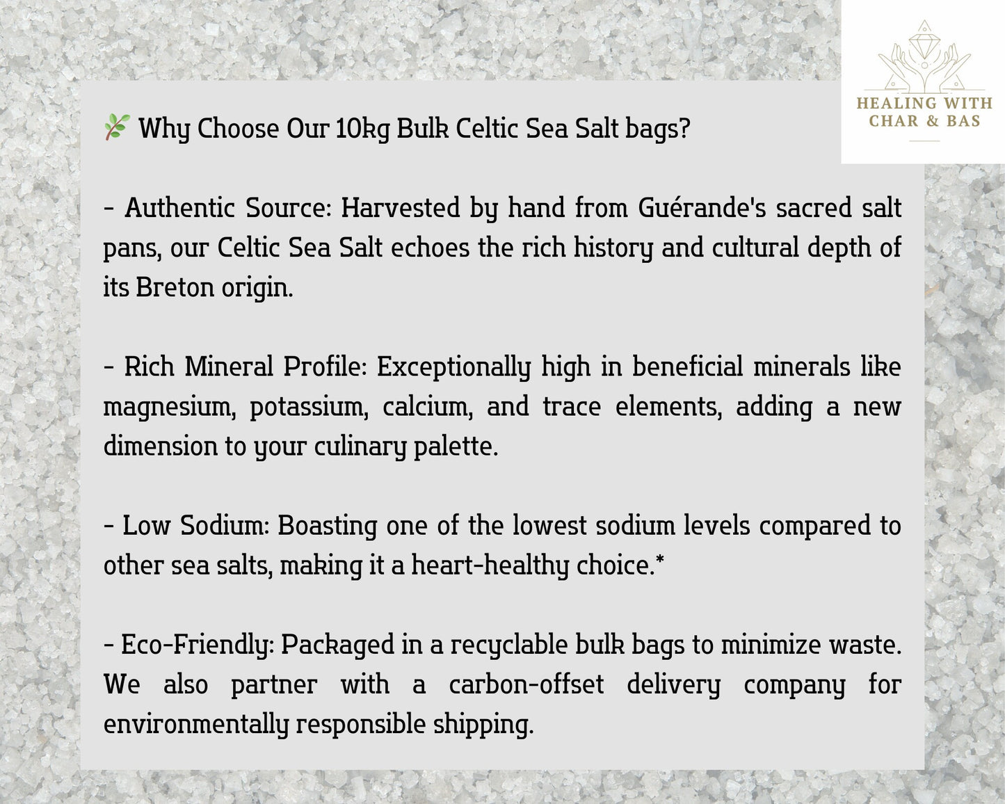 BULK 10kg/352oz Celtic Sea Salt BAG | Low Sodium, Rich in Minerals | Professional Kitchens | Worldwide Shipping Course Celtic Salt Organic