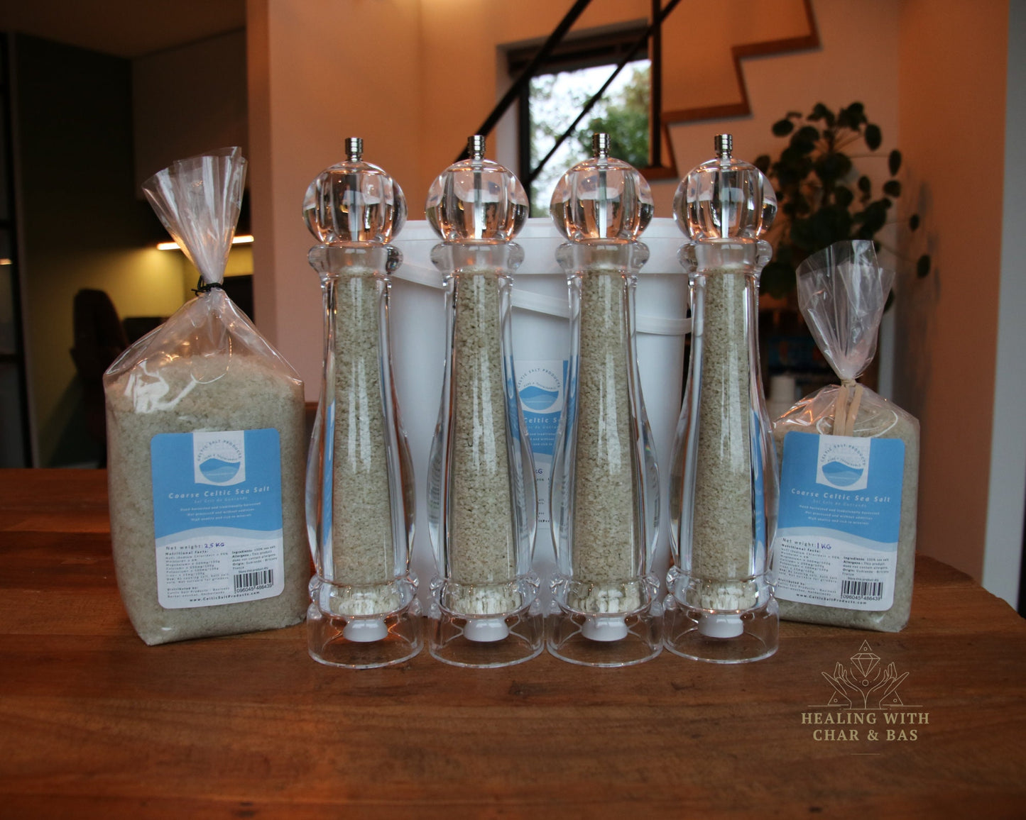 Big Celtic Salt Grinders - Organic Celtic Sea Salt Gift - High Quality smooth grind!