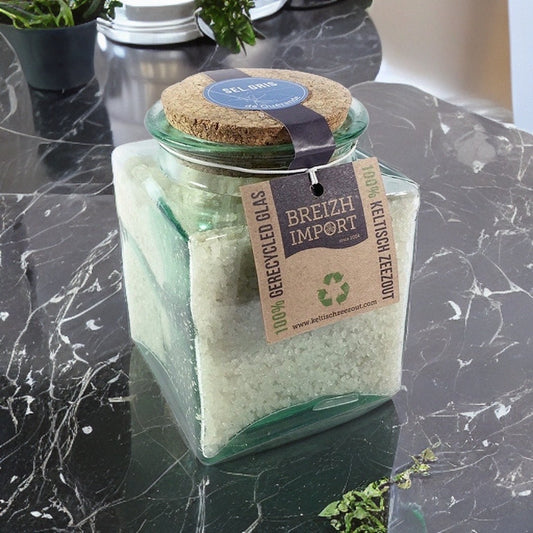 Celtic Salt Gift - 400g Glass Jar of Hand-Harvested French Salt from Guérande - Authentic Grey Celtic Salt - Optional Handwritten Card