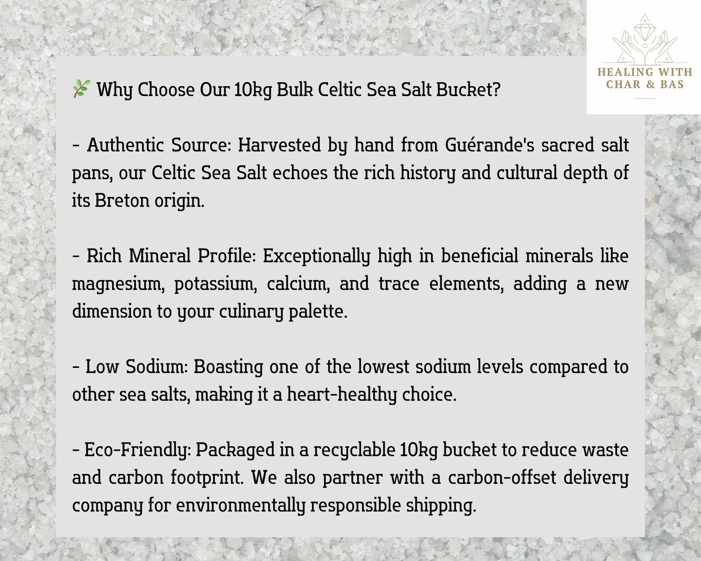 Celtic Salt Wholesale | Low Sodium, Rich in Minerals | Professional Kitchens | Worldwide Shipping Organic Course Celtic Sea Salt From France
